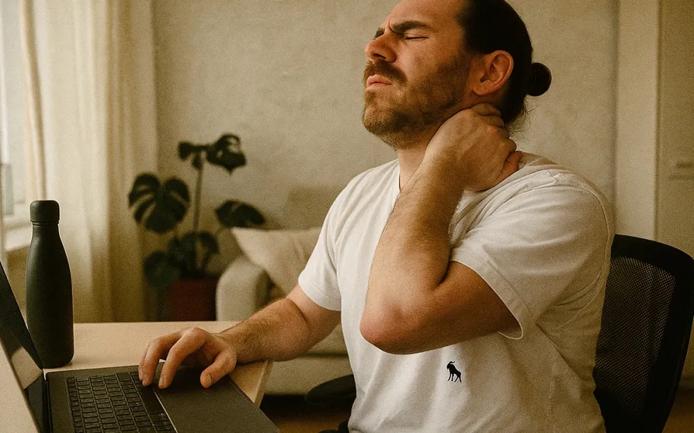 Man with neck pain and muscle tension